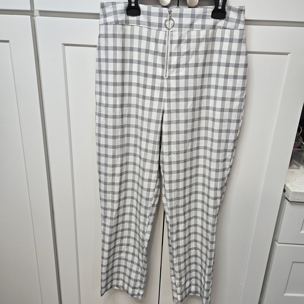 Danielle Bernstein Plaid Wide Leg Pants Size 4
